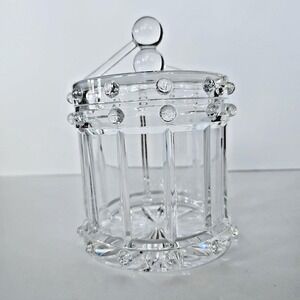 Vintage Shannon Lead Crystal Drum Shaped Candy/Cookie Jar Ireland 1744